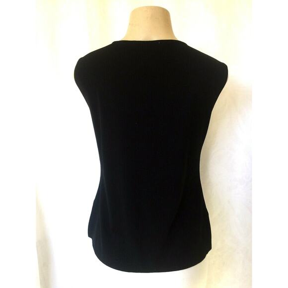 Exclusively Misook Tank Top Blouse Shirt Sleeveless Scoop Neck Black Kni… - Picture 3 of 4
